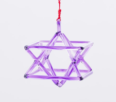 Purple Merkaba Crystal Quartz Chakra Energy Healing Wand With String  (5, 6, 7, 8, 9, 10 Inch)