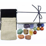 7 Chakra Round Rough And Polished Crystal Ball Set For Reiki Energy Healing / Meditation