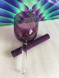Purple Crystal Singing Bowl With Handle - Perfect 4th Octave B Note For Crown Chakra