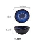 Unique European Cat Eye Blue Porcelain Irregular Deep Dish / Bowl And Creative Tableware