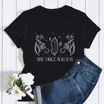 'There's Magic In All Of Us' Mystical Crystal Moon Graphic Short Sleeve T Shirt