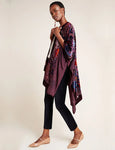 Elegant Velvet Kimono Beach Cover Up, Evening Throw, Shall, Accessory without Tassel