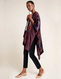 Elegant Velvet Kimono Beach Cover Up, Evening Throw, Shall, Accessory without Tassel