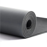 70 in, 5mm Natural Rubber Silver Yoga Mat With Position Line Training Exercise Fitness Sports