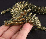 Antique 3D Brass Dragon Statue with Moveable Body