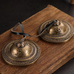 Handmade Brass Nepalese Tingsha Bells With Bag For Yoga Meditation Awakening Sound Healing Clearing