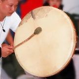 Large Sheepskin and Birchwood Drum for Sound Healing Meditation Ceremony Portable Percussion Musical Instrument