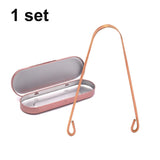 High Quality Ayurvedic Pure Copper Tongue Scraper With Metal Box For Optimal Oral Cleaning and Hygiene (3 Styles)