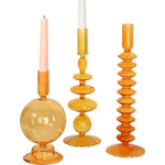 Retro Orange Nordic Glass Candleholder Creative Home Decor Lighting
