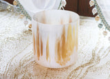 Stunning Hand Painted, Golden Tiger's Eye, Quartz Crystal Singing Bowl & Mallet