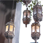 Vintage Moroccan Style Metal Hollow Hanging Candle Lantern