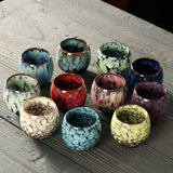Unique 1pcs Kiln Cured Japanese Style Porcelain Ceramic Pottery Tea | Coffee | Wine Cups