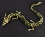 Antique 3D Brass Dragon Statue with Moveable Body