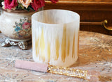 Stunning Hand Painted, Golden Tiger's Eye, Quartz Crystal Singing Bowl & Mallet