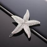 Elegant & Beachy Sparkly Starfish Metal Hair Clips