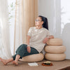 Japanese Style, Natural Woven Tatami Rattan, Round Meditation Cushion For Indoor / Outdoor