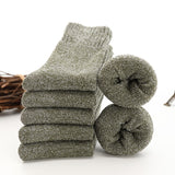 5 Pairs High Quality Cotton - Wool Thick Thermal Men's Winter Socks (Sizes US 6-11)