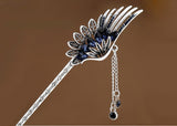 Vintage Feather Crystal Jeweled Hair Stick