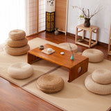 Japanese Style, Natural Woven Tatami Rattan, Round Meditation Cushion For Indoor / Outdoor