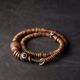 Verawood, Multi Layer, Sardonyx Processed Copper Wooden Bracelet