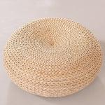 Japanese Style, Natural Woven Tatami Rattan, Round Meditation Cushion For Indoor / Outdoor