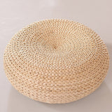 Japanese Style, Natural Woven Tatami Rattan, Round Meditation Cushion For Indoor / Outdoor