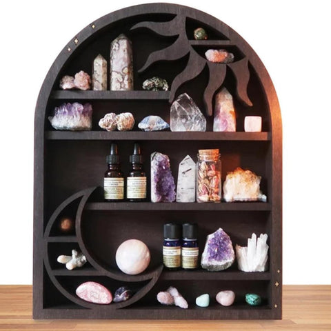 Decorative Bohemian Style Essential Oil Crystal Display Storage Shelf Organizer