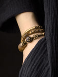 Verawood, Multi Layer, Sardonyx Processed Copper Wooden Bracelet
