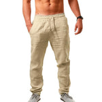 Men's Casual Solid Colour Cotton Linen Pants (S - 3XL)