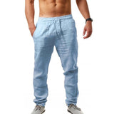 Men's Casual Solid Colour Cotton Linen Pants (S - 3XL)